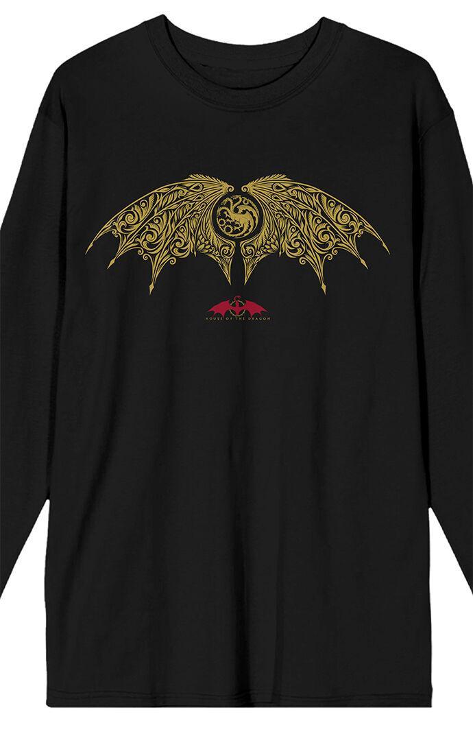 Men's House of the Dragon Wings Long Sleeve T-Shirt Product Image