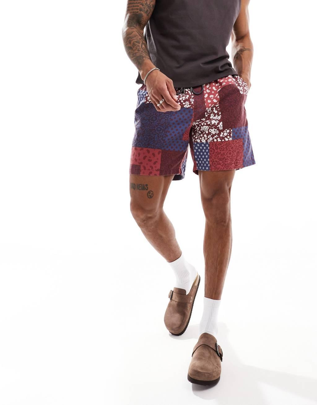 Cotton On quick dry swim shorts in retro patchwork print  Product Image