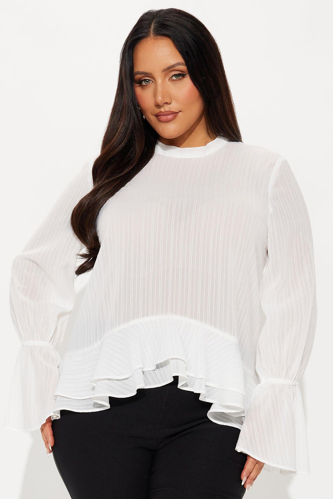Look At Her Now Chiffon Blouse - White Female Product Image