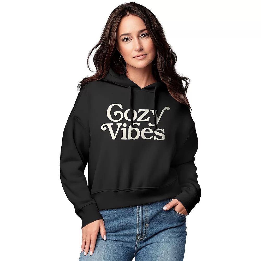 Women's Cozy Vibes Graphic Cropped Hoodie,  Product Image