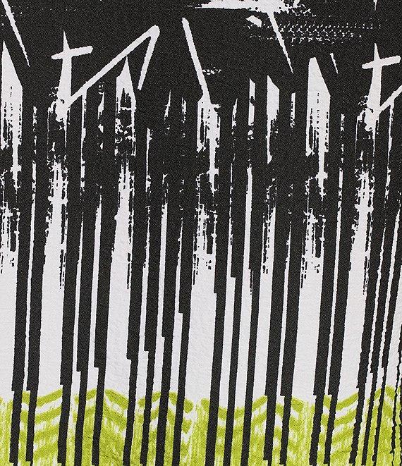 Ali Miles Abstract Print Point Collar 3/4 Sleeve Button-Front Tunic Product Image