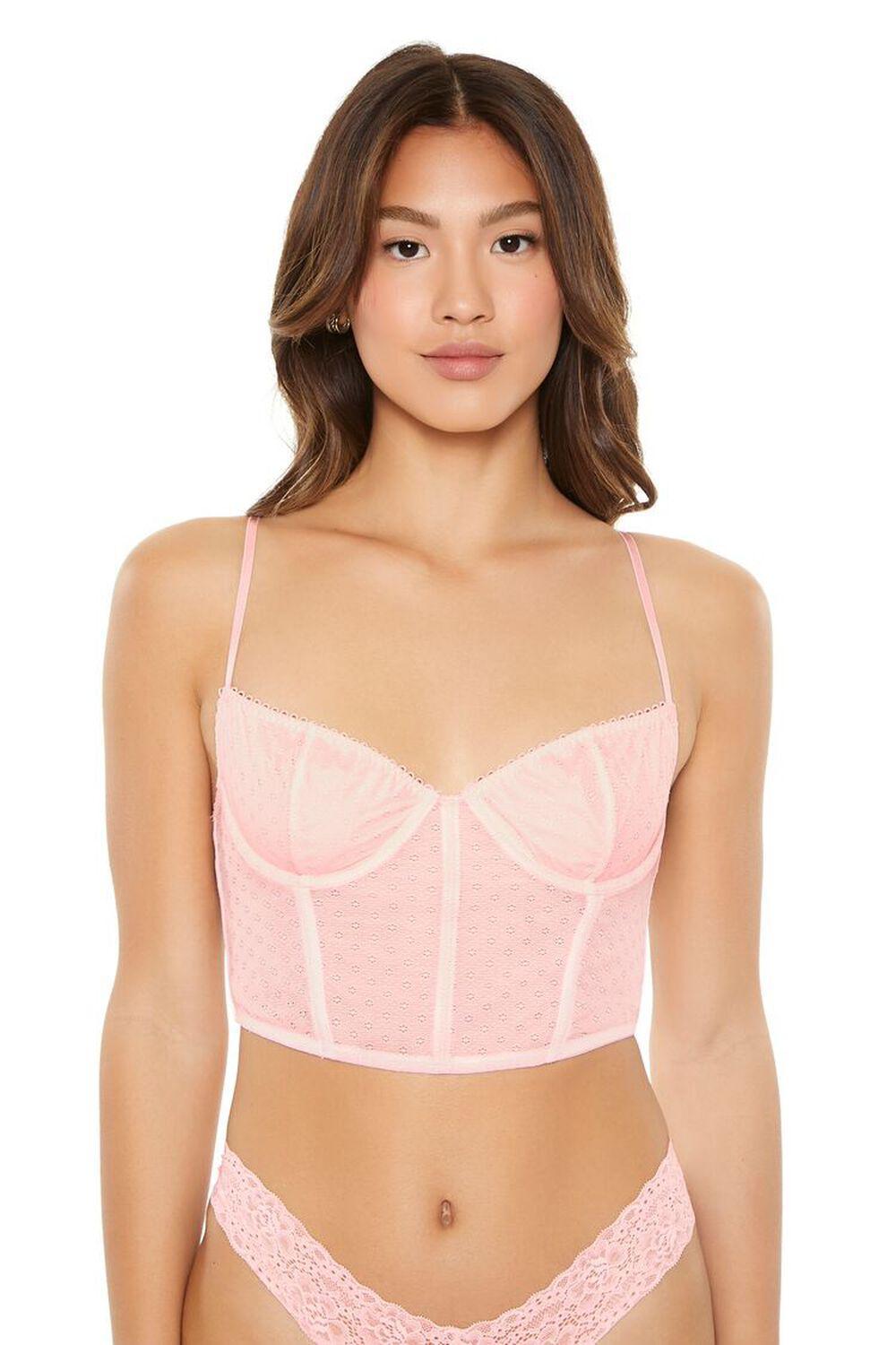 Textured Mesh Corset | Forever 21 Product Image