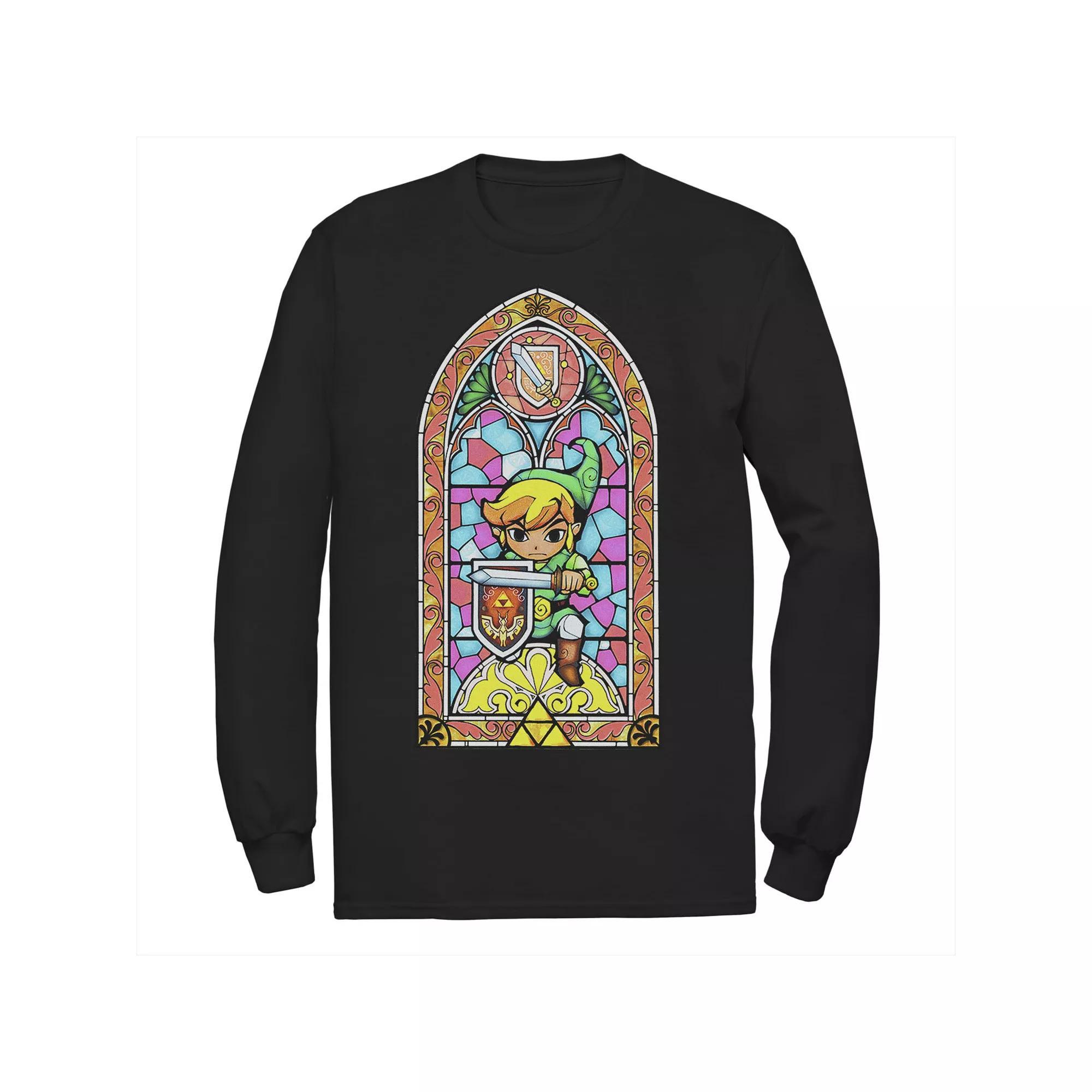 Men's Nintendo Legend Of Zelda Wind Waker Link Regal Glass Tee, Size: Small, Black Product Image