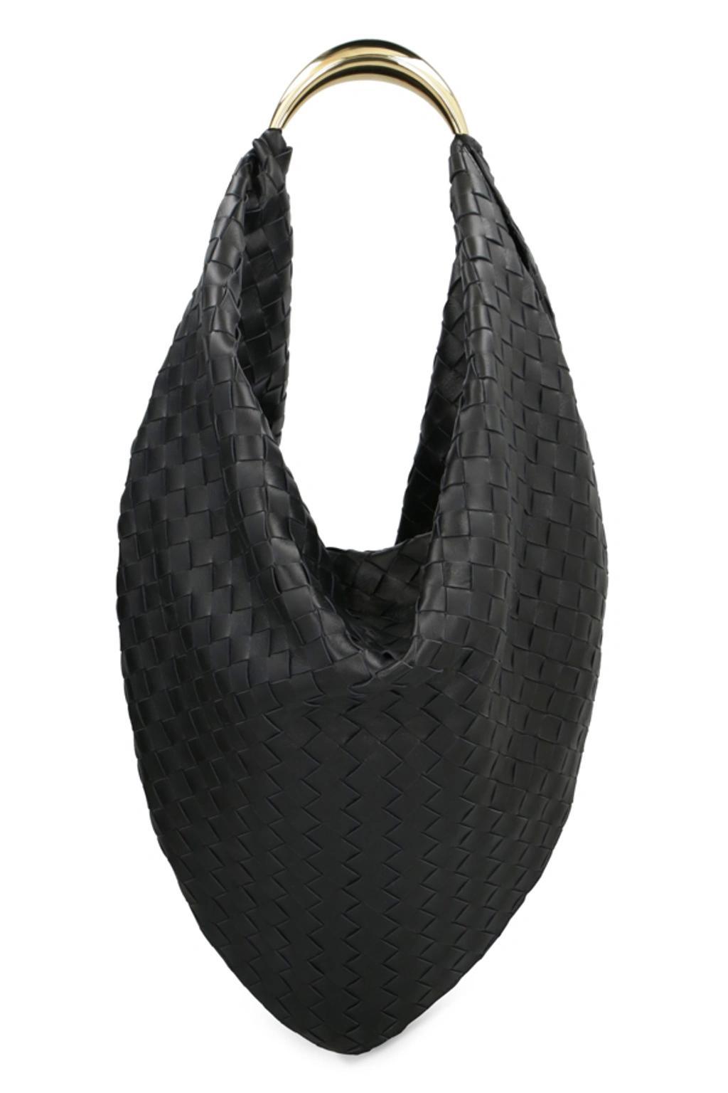 BOTTEGA VENETA Foulard Intrecciato-leather Shoulder Bag In Black Product Image