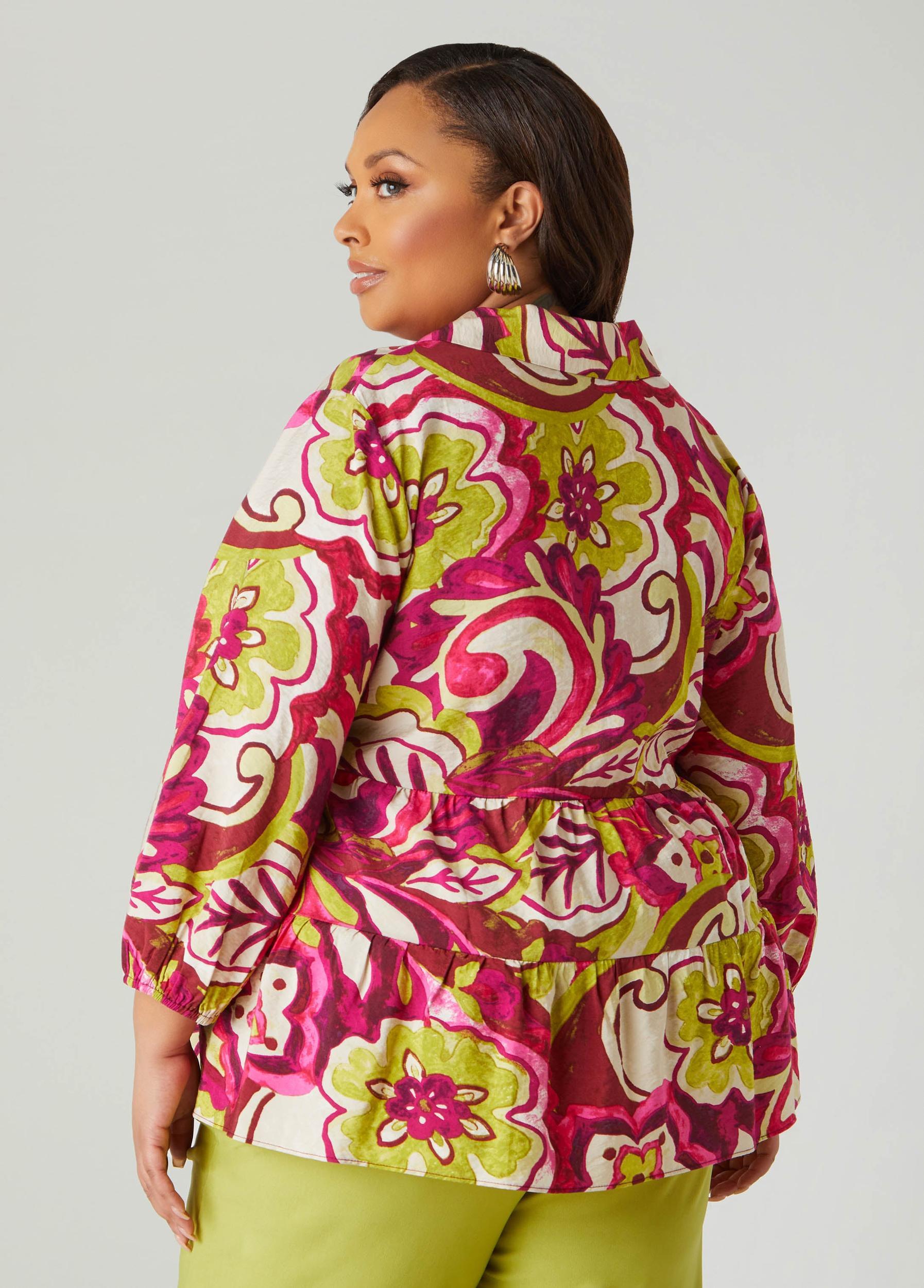 Textured Floral Print Blouse Product Image