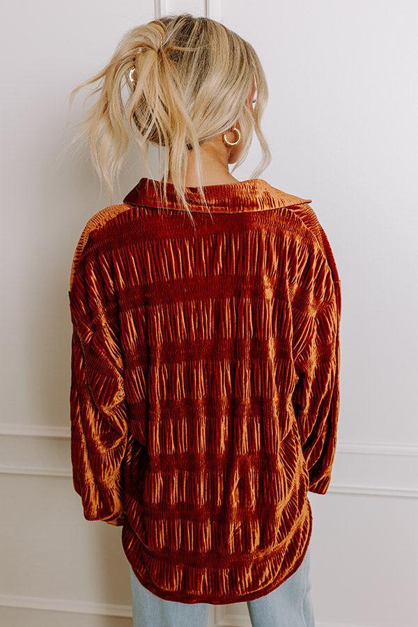 Amazing Views Velvet Top in Rust Product Image