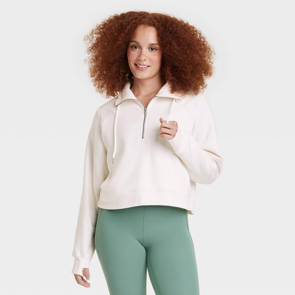 Womens Fleece Half Zip Pullover - All In Motion Fern 4X Product Image