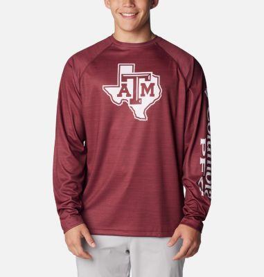 Columbia Men's Collegiate PFG Terminal Tackle Heather Long Sleeve Shirt - Texas A&M- Product Image