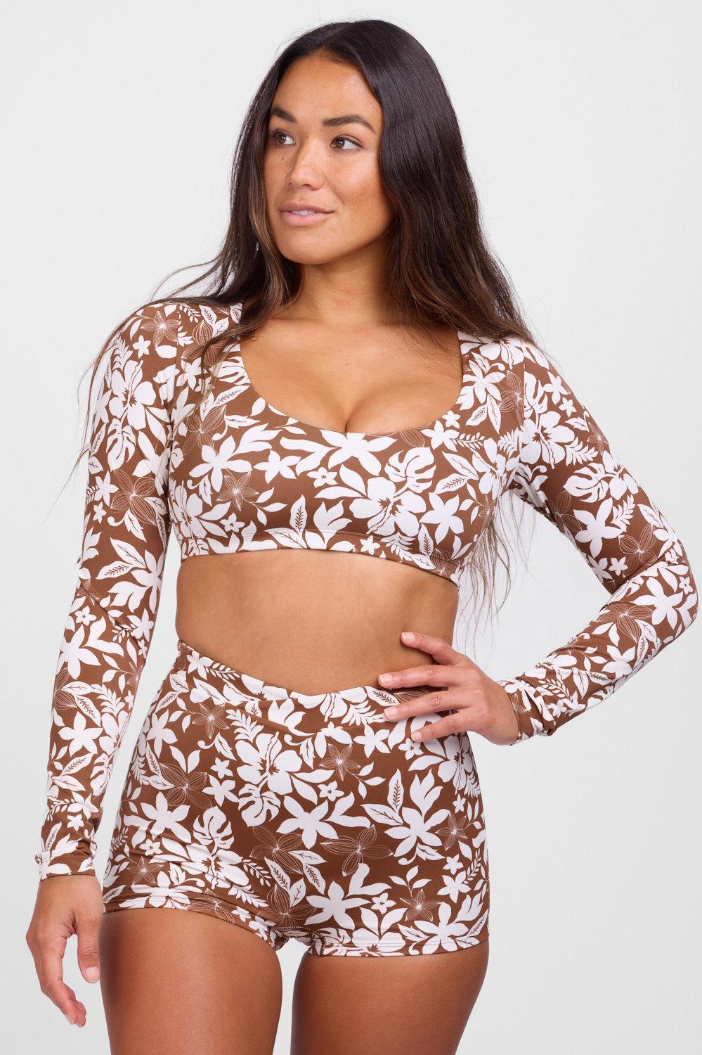 Avalon Long Sleeve Crop Rashguard - Kelp Female Product Image