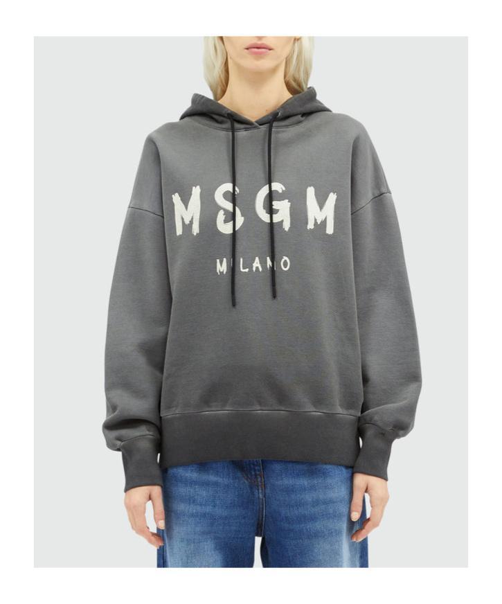 MSGM Hoodie Mit Logo-print In Grey Product Image