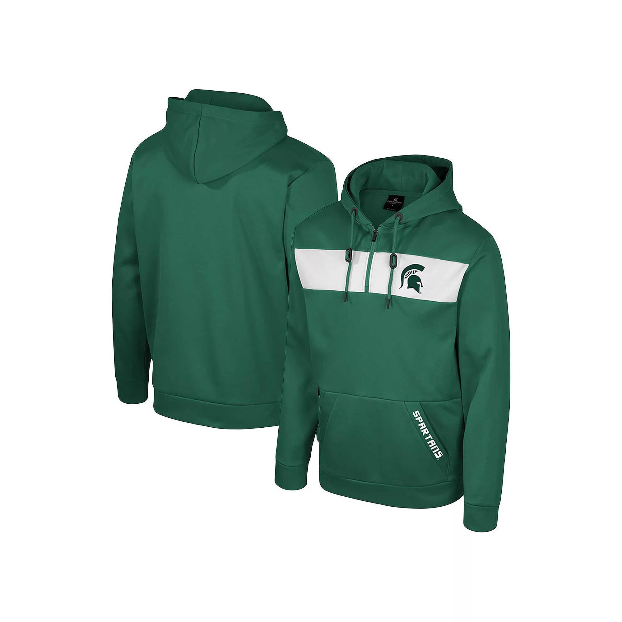 Men's Colosseum Green Michigan State Spartans Quarter-Zip Hoodie,  Product Image