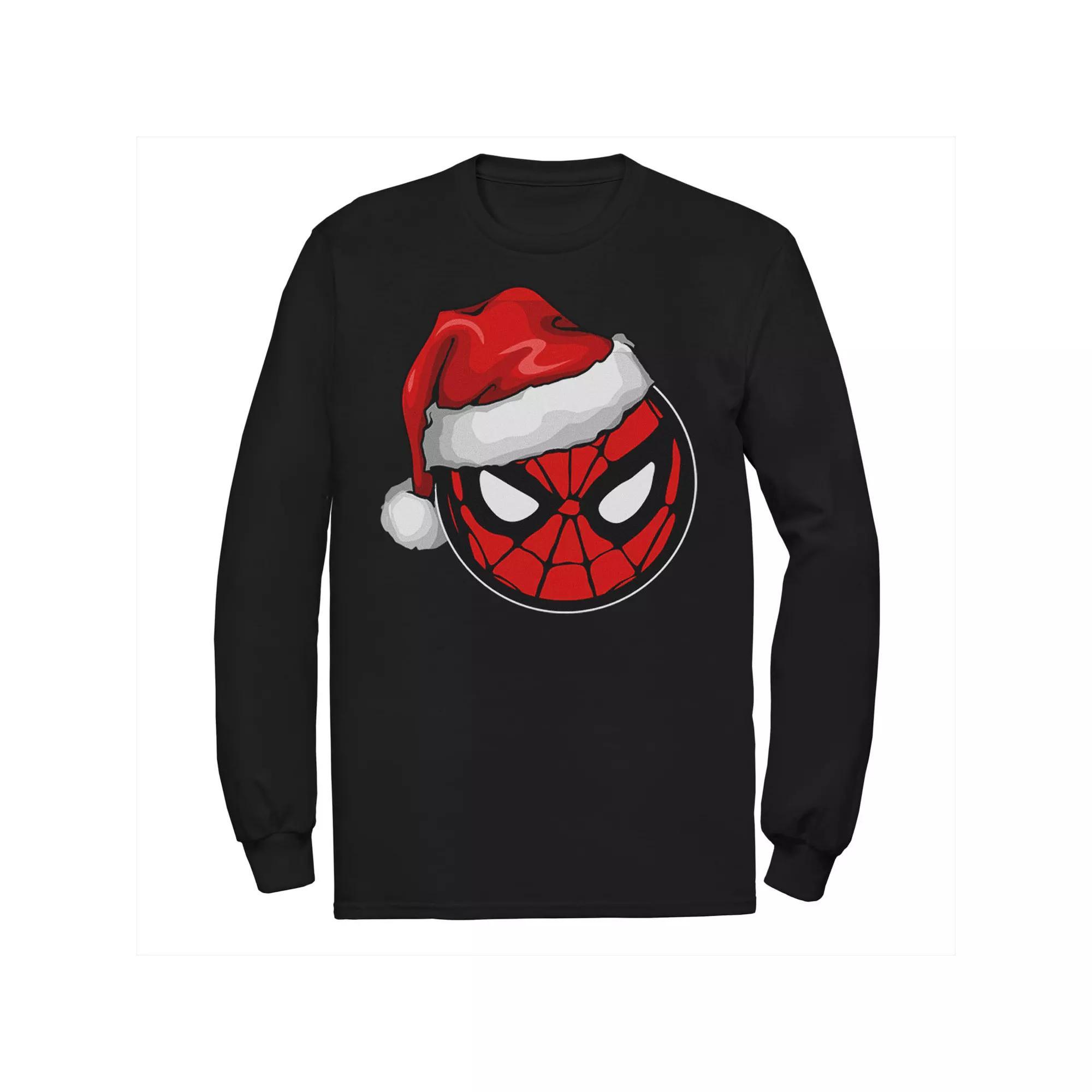 Men's Marvel Spider-Man Santa Hat Logo Tee,  Product Image