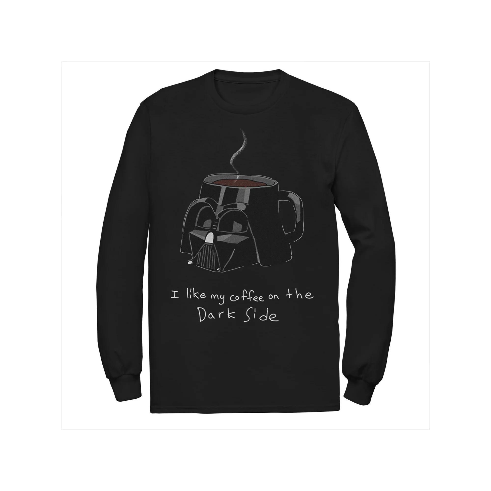 Disney's Star Wars Men's Darth Vader Mug I Like My Coffee On The Dark Side Long Sleeve Tee,  Product Image