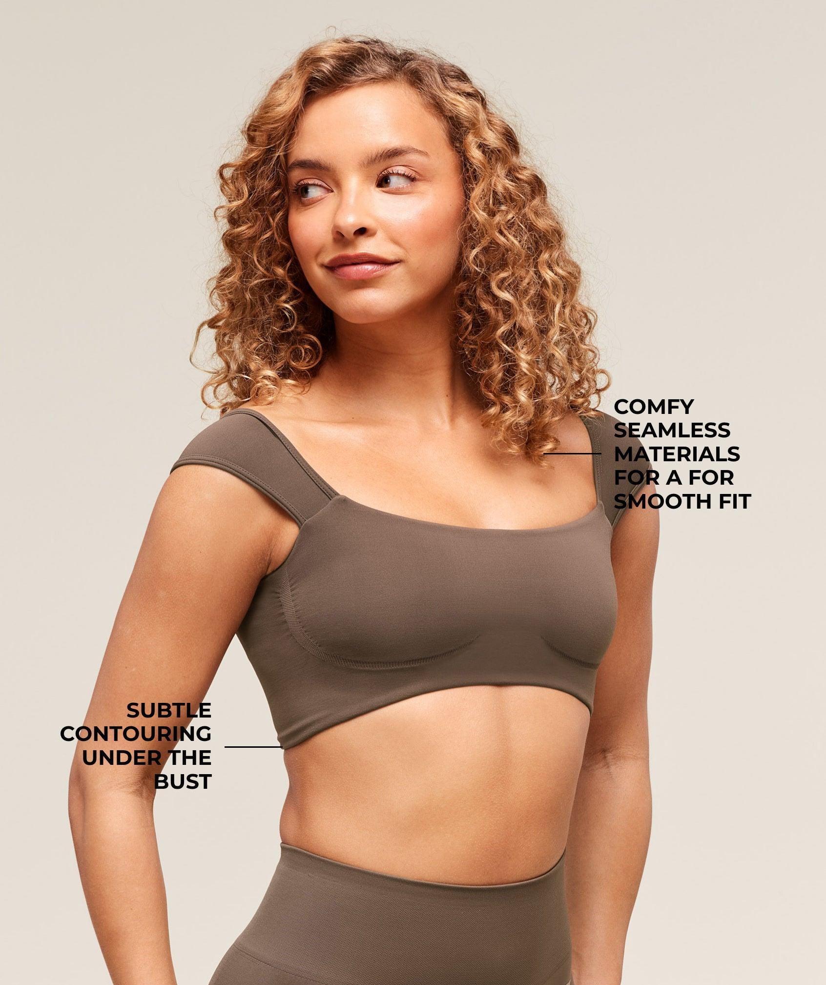 Gymshark Soft Sculpt Cap Sleeve Bralette - Walnut Brown Female Product Image