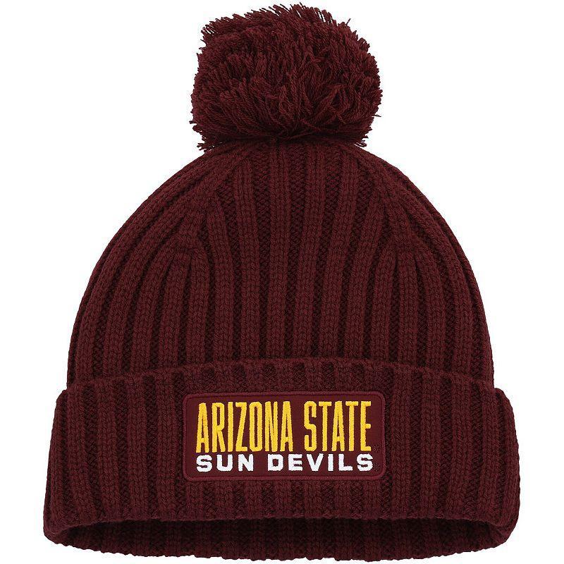 Men's adidas Maroon Arizona State Sun Devils Modern Ribbed Cuffed Knit Hat with Pom, Red Product Image