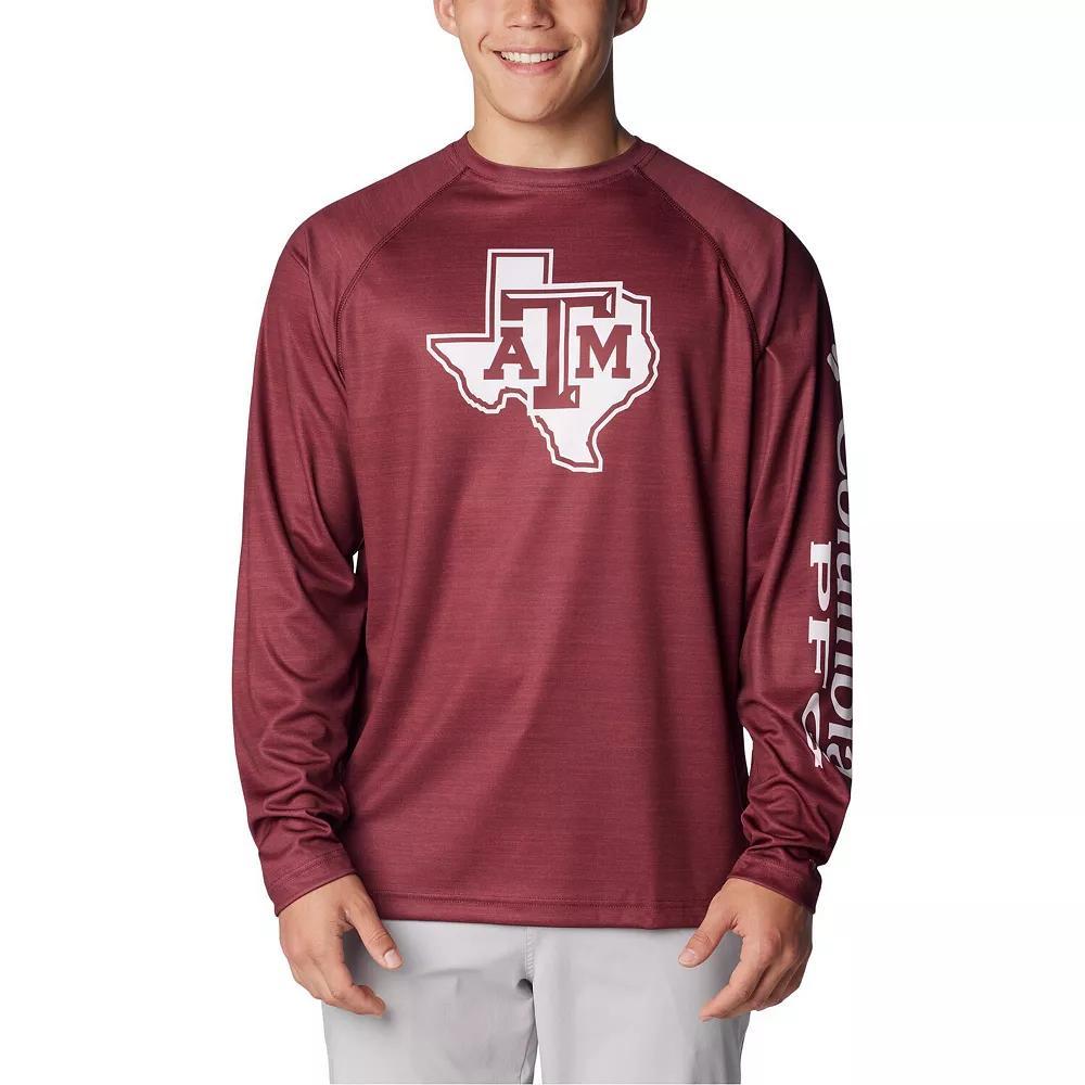 Columbia Men's Collegiate PFG Terminal Tackle Heather Long Sleeve Shirt - Texas A&M- Product Image