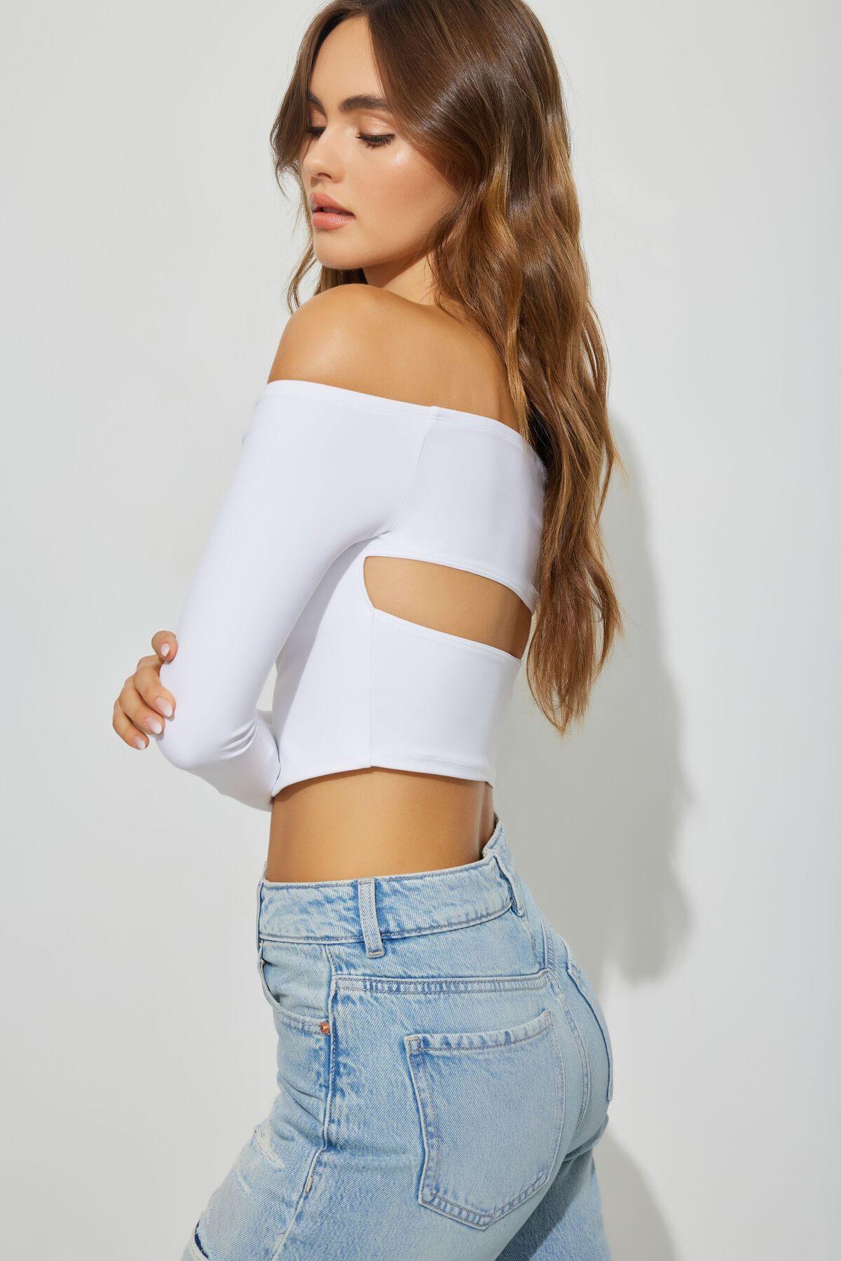 Off Shoulder Cut Out Long Sleeve Product Image