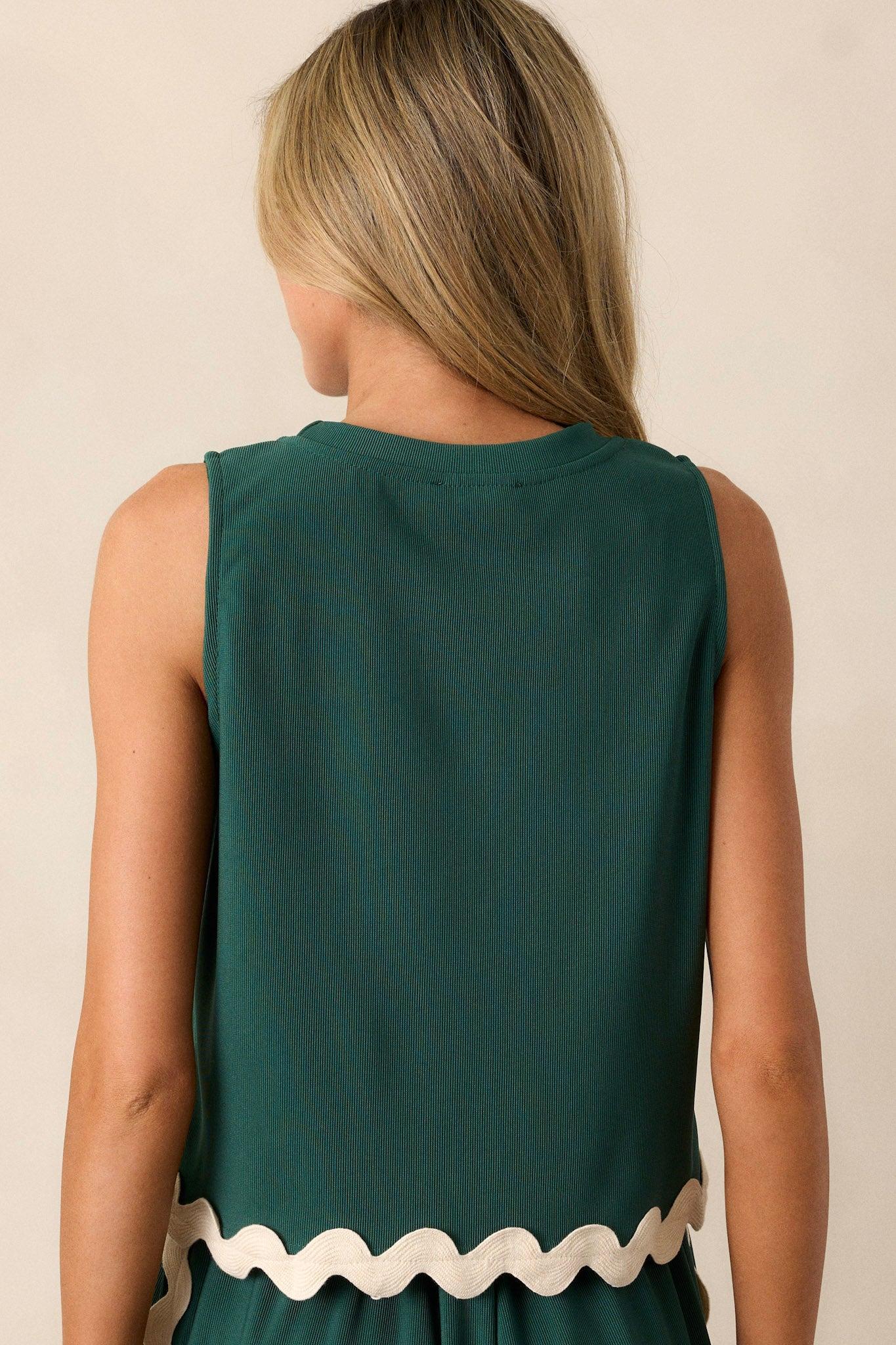 Summer Nights Hunter Green Ricrac Tank Top Product Image