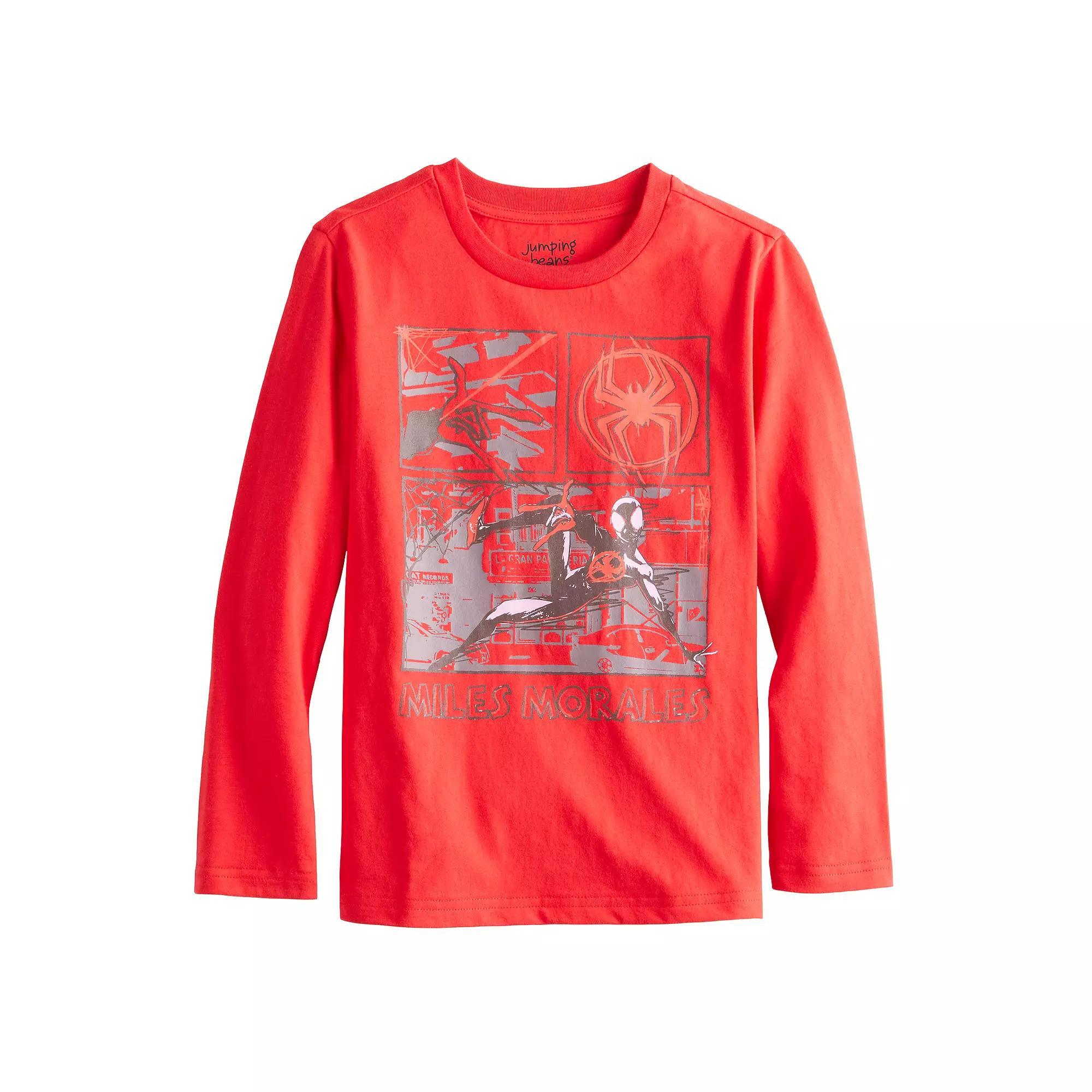 Boys 4-12 Jumping Beans® Marvel Spider-Man Miles Morales Long Sleeve Graphic Tee, Boy's, Red Product Image