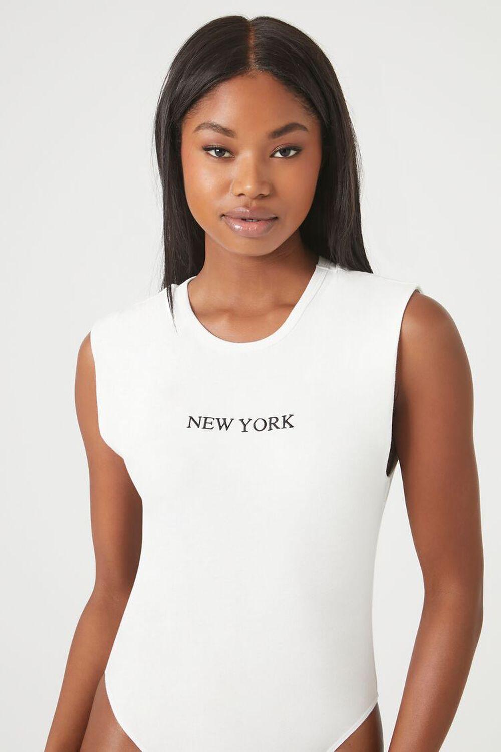 Sleeveless New York Graphic Bodysuit | Forever 21 Product Image