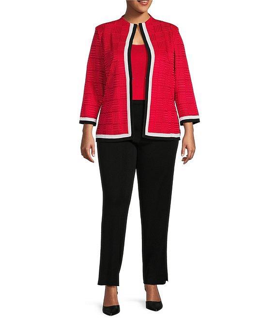 Ming Wang Plus Size Knit Pull-On Ankle Pants Product Image