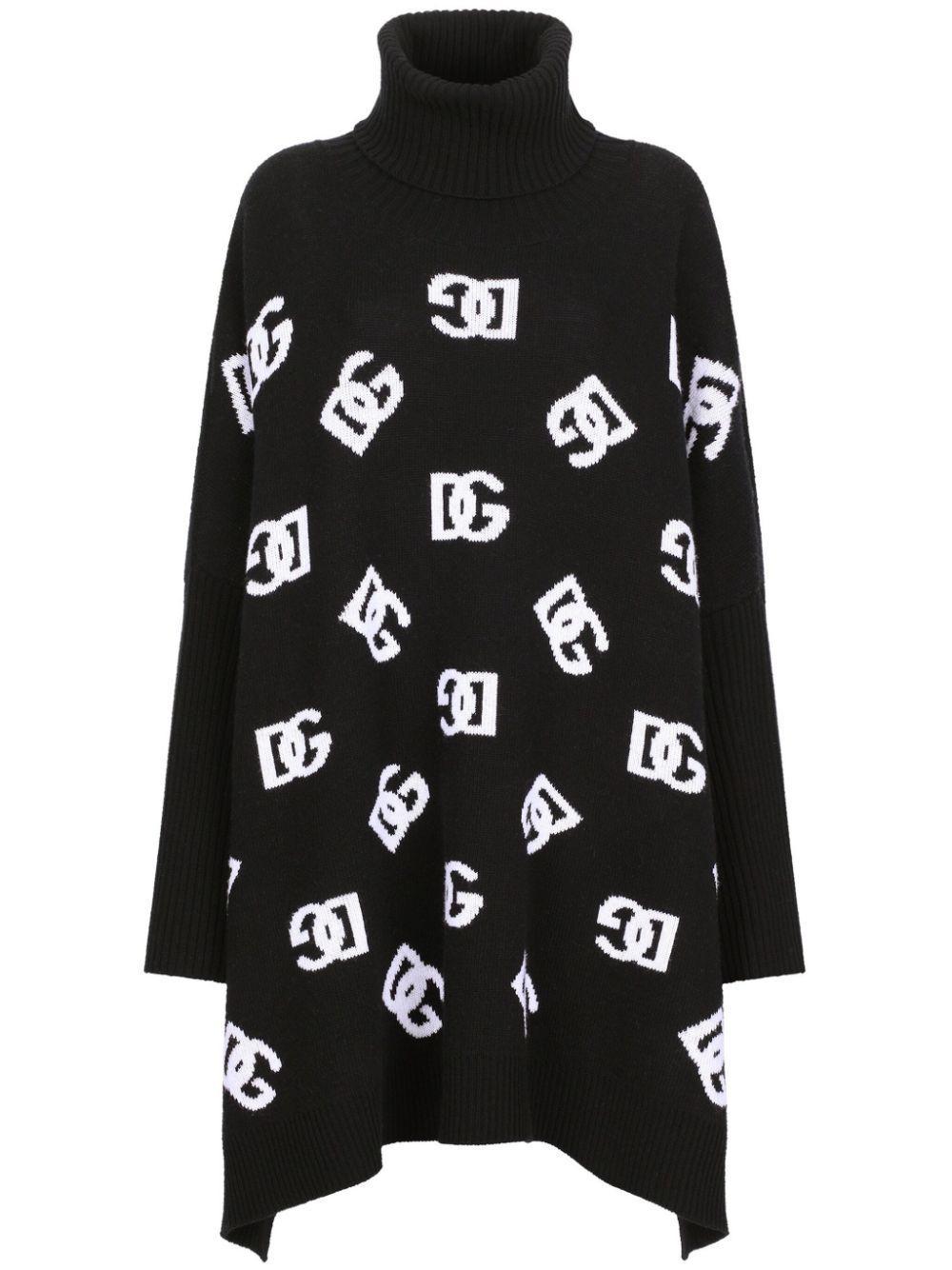 Wool Poncho With Jacquard Dg Logo In Print Product Image