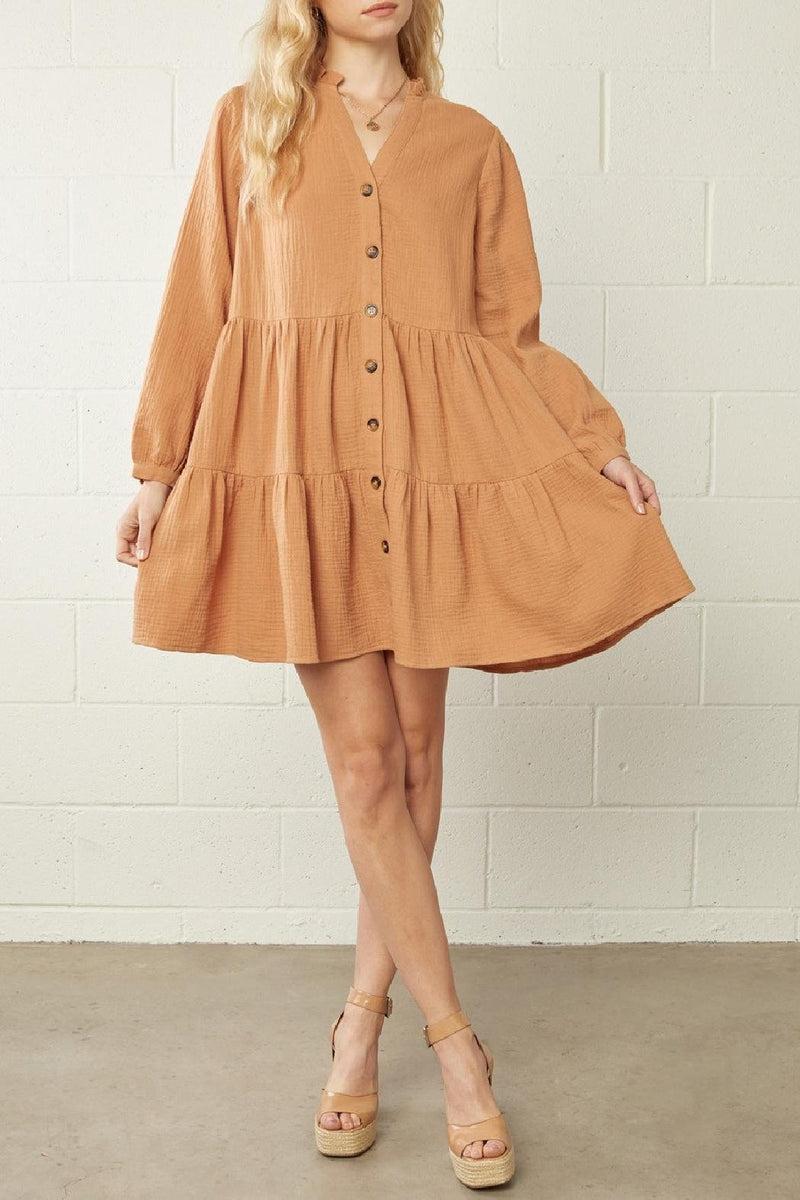 Tiered Button Down Dress Product Image
