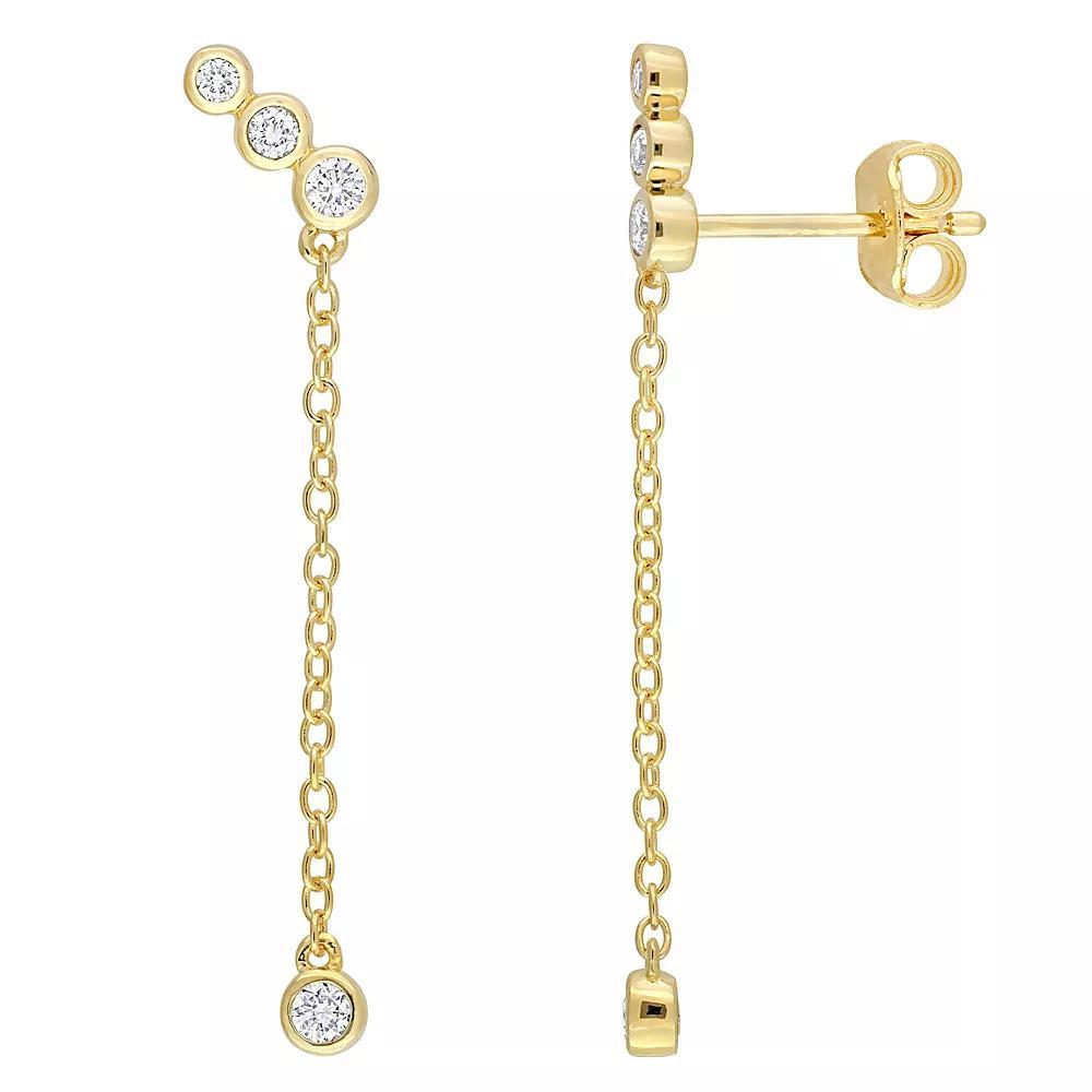Stella Grace 18k Gold Over Sterling Silver 1/5 Carat T.W Lab-Grown Diamond Dangle Earrings, Women's, 18k Gold Plated Product Image