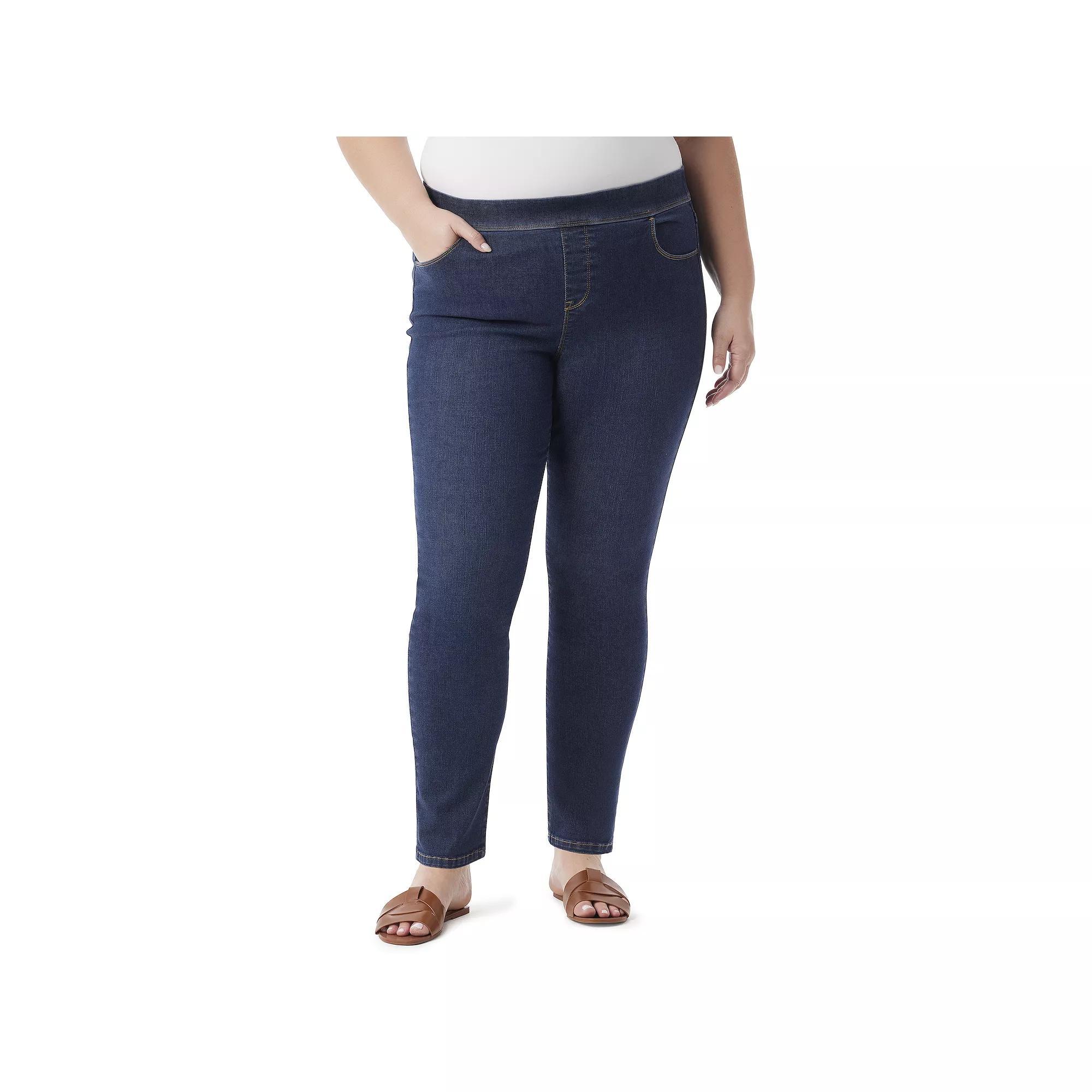 Plus Size Gloria Vanderbilt Tummy Control Pull-On Stretch Jeans, Womens Product Image