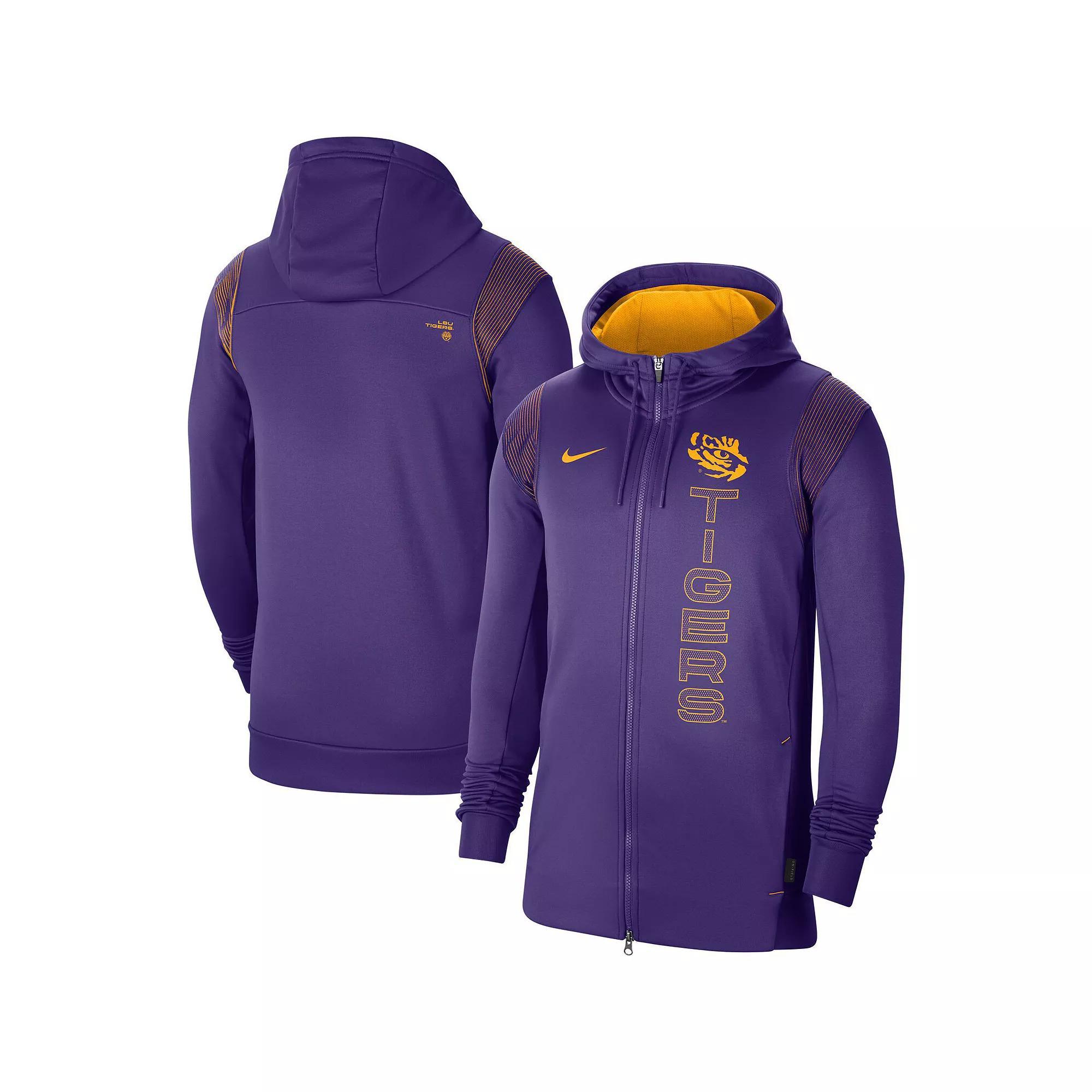 Men's Nike Purple LSU Tigers 2021 Sideline Performance Full-Zip Hoodie, Size: XL Product Image