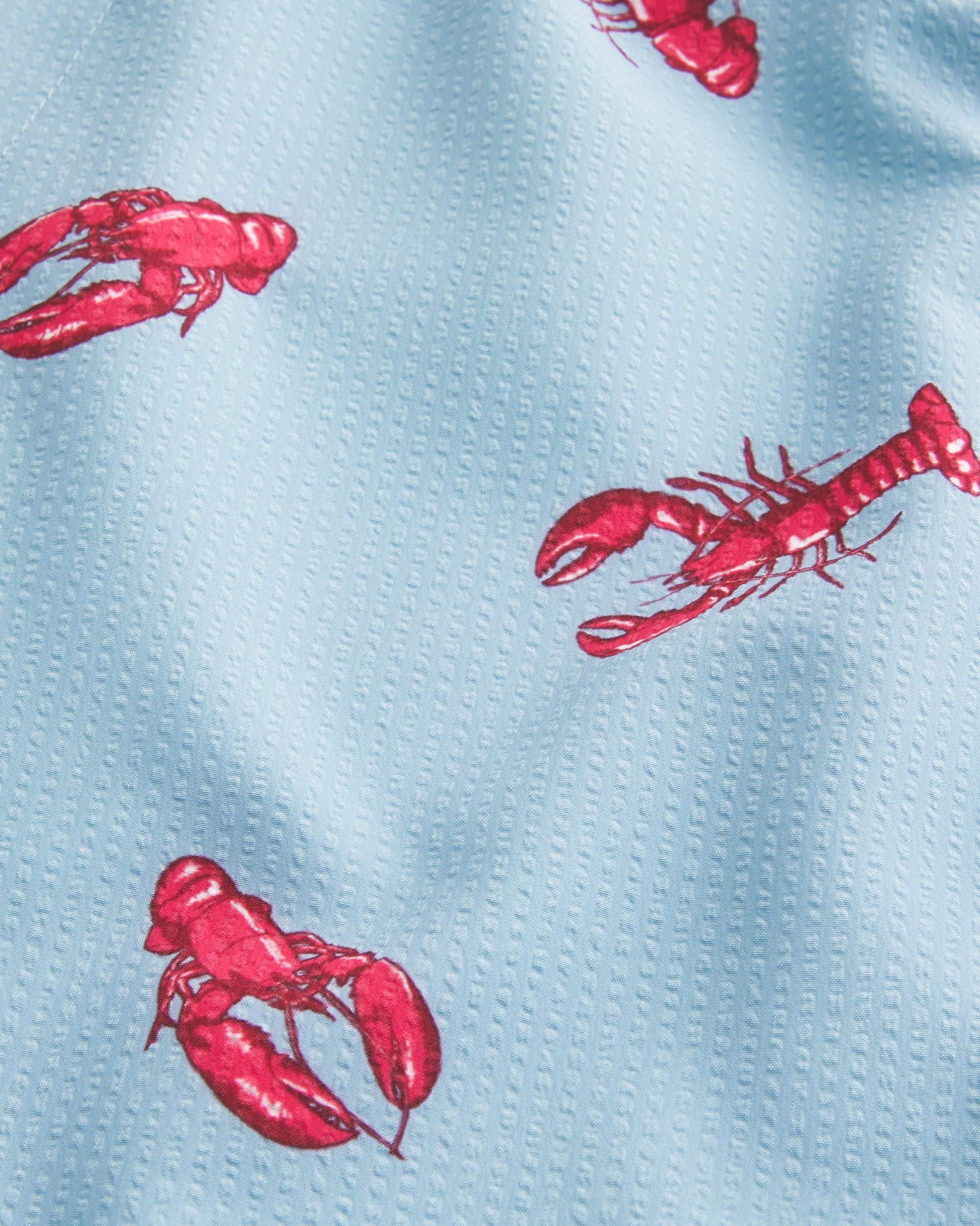 Mid-Thigh Seersucker Volley Swim Trunks Product Image