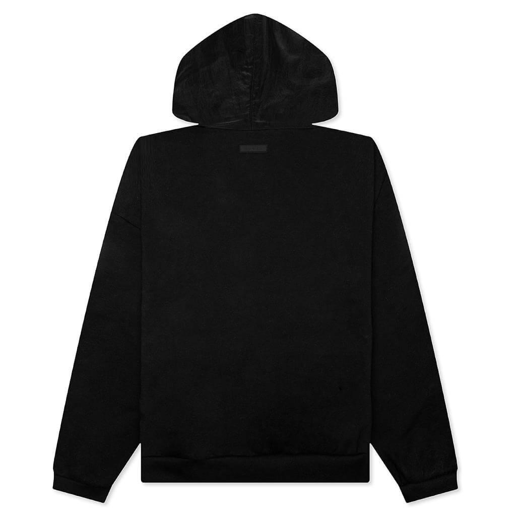 Nylon Fleece Hooded Sweater - Jet Black Male Product Image