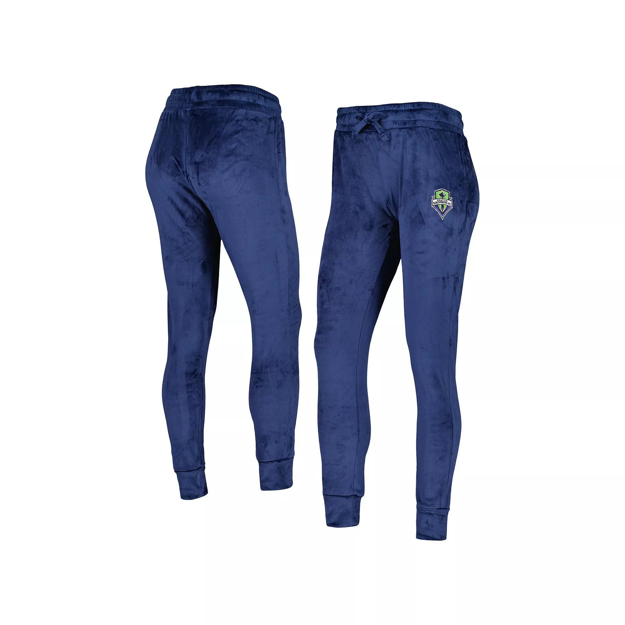 Women's Concepts Sport Navy Seattle Sounders FC Intermission Velour Cuffed Pants, Size: Small, Blue Product Image