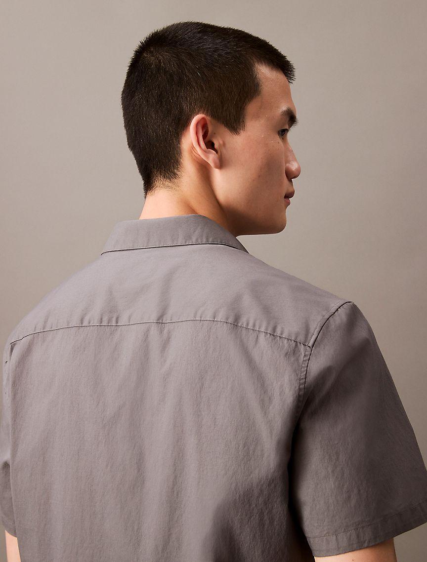 Cotton Blend Short Sleeve Classic Button-Down Shirt Product Image