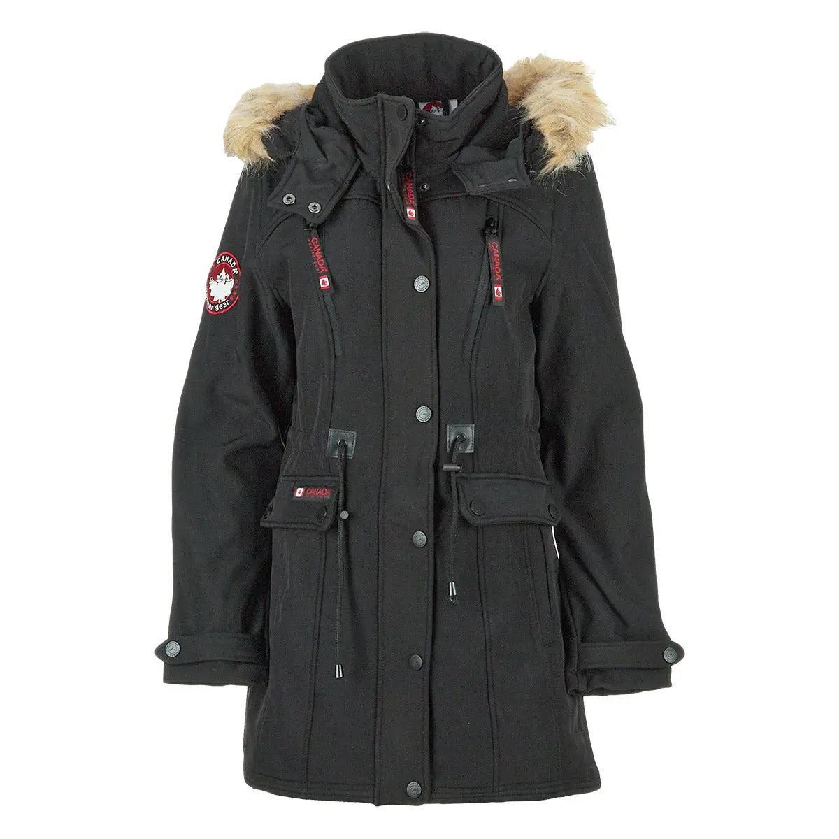 Canada Weather Gear Women's Softshell Anorak with Faux Fur Trim Hood Product Image