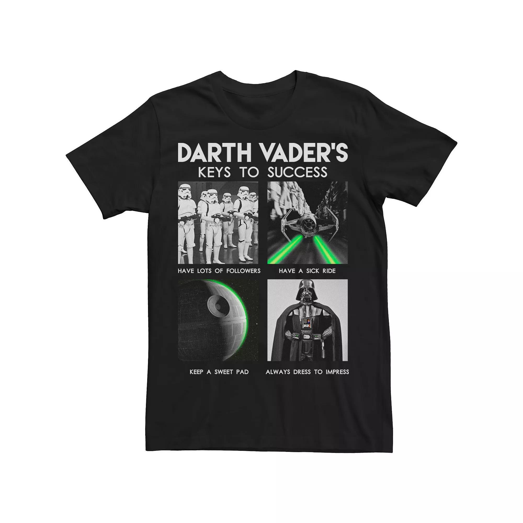 Big & Tall Star Wars Darth Vader's Keys To Success Tee, Men's, Size: 4XL, Black Product Image