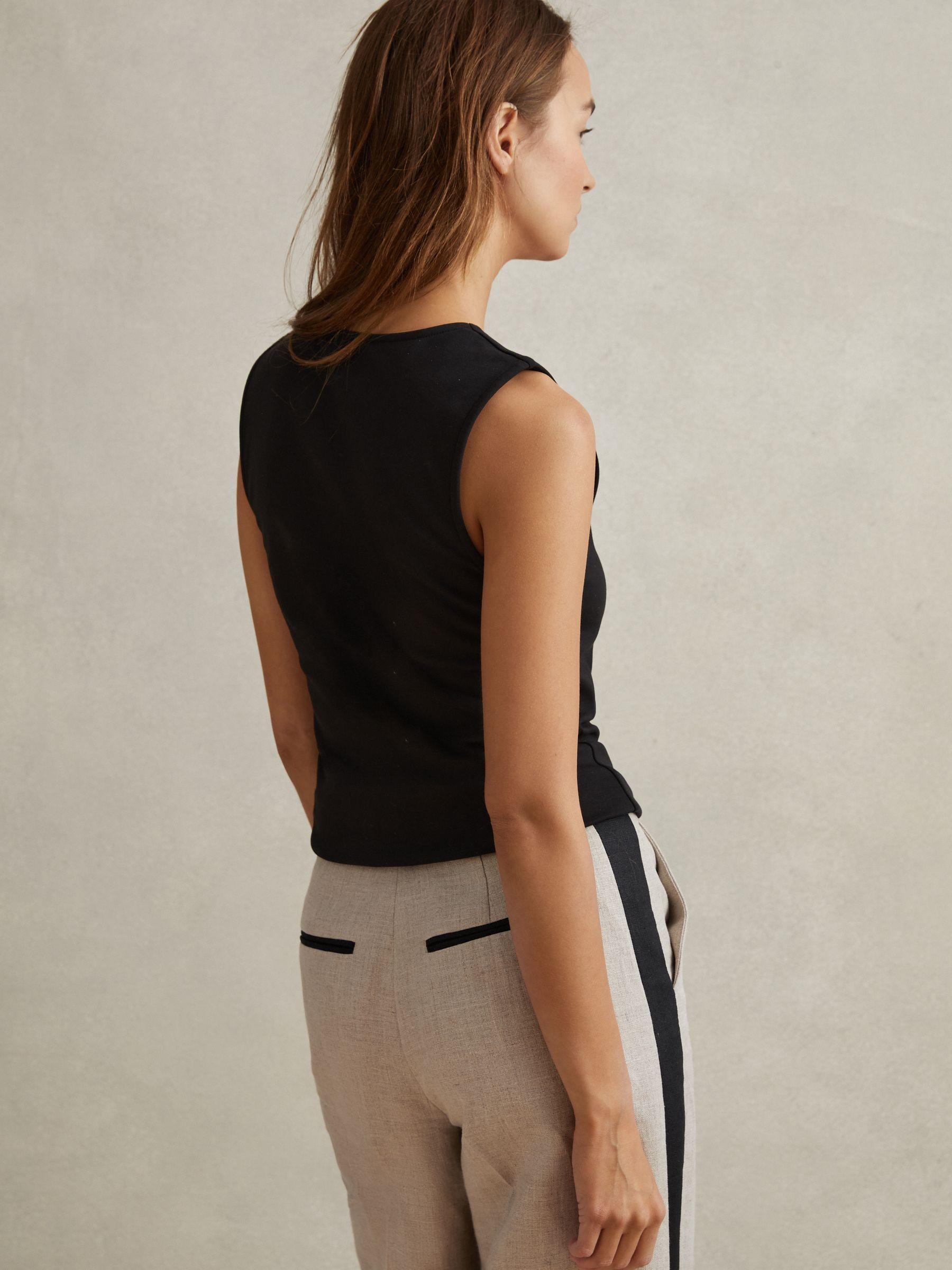 Scoop Neck Vest in Black Product Image