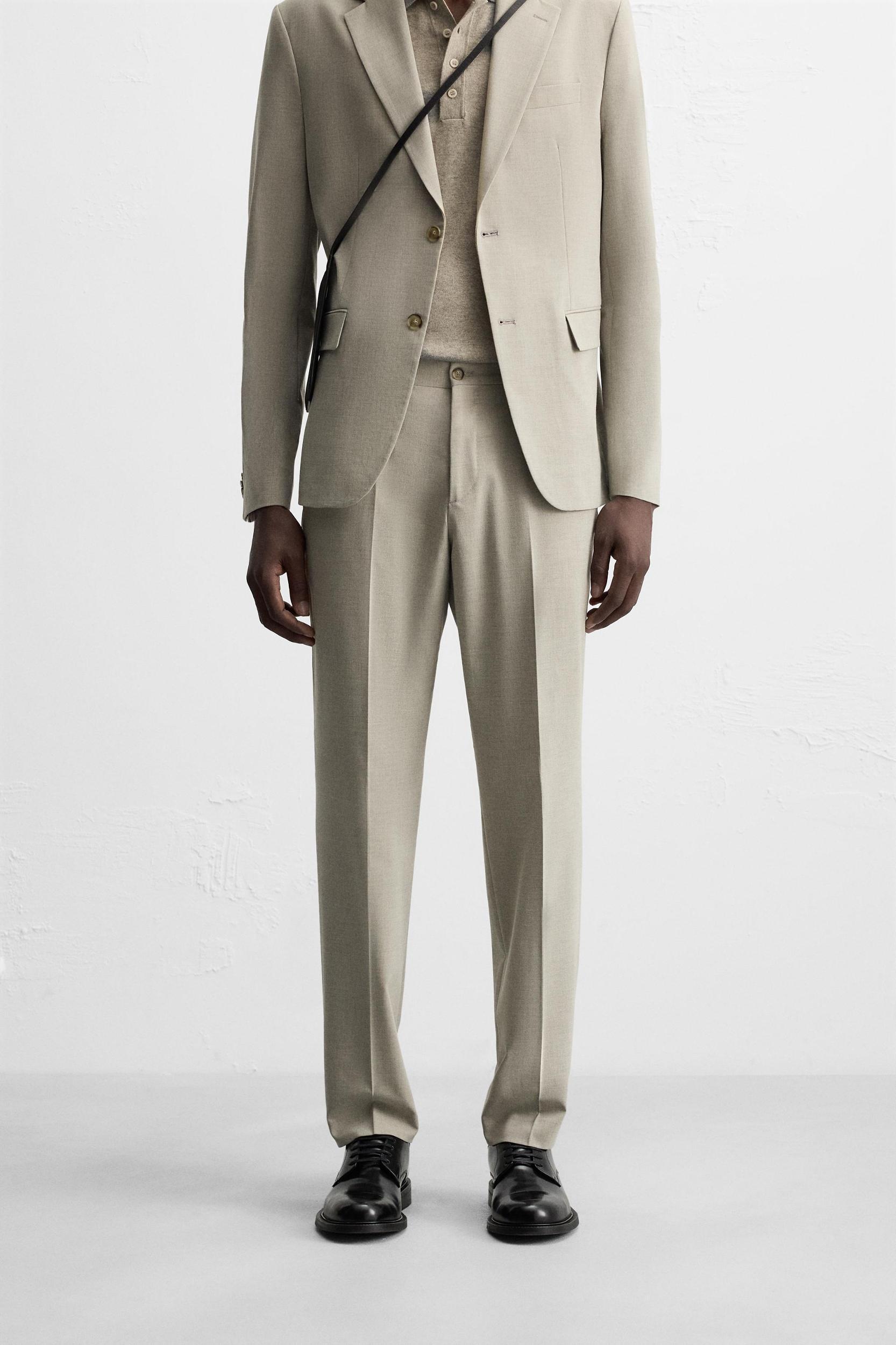 TEXTURED SUIT PANTS Product Image