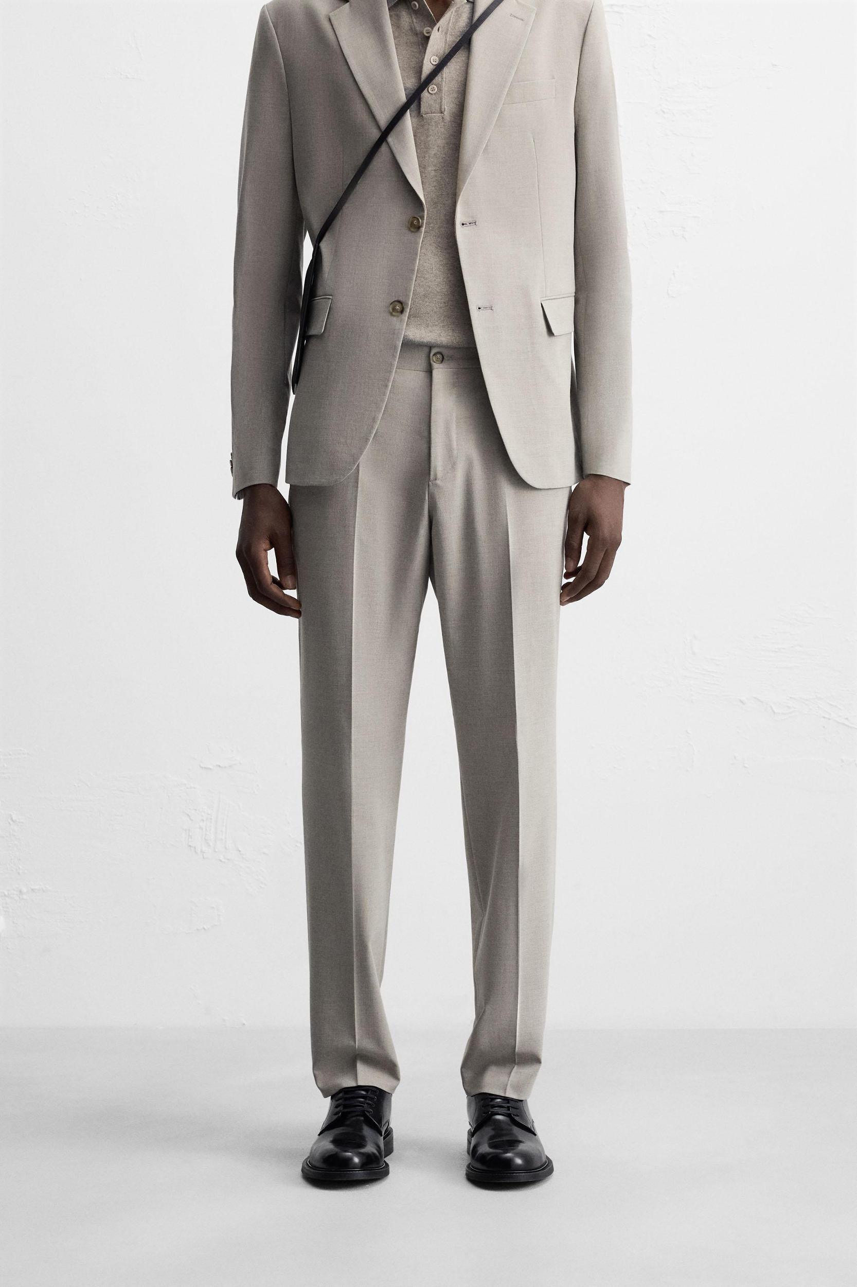 TEXTURED SUIT PANTS Product Image