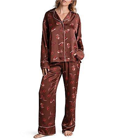 Midnight Bakery Womens Lingerie Carmella Satin 2 Piece Pajama Set Product Image