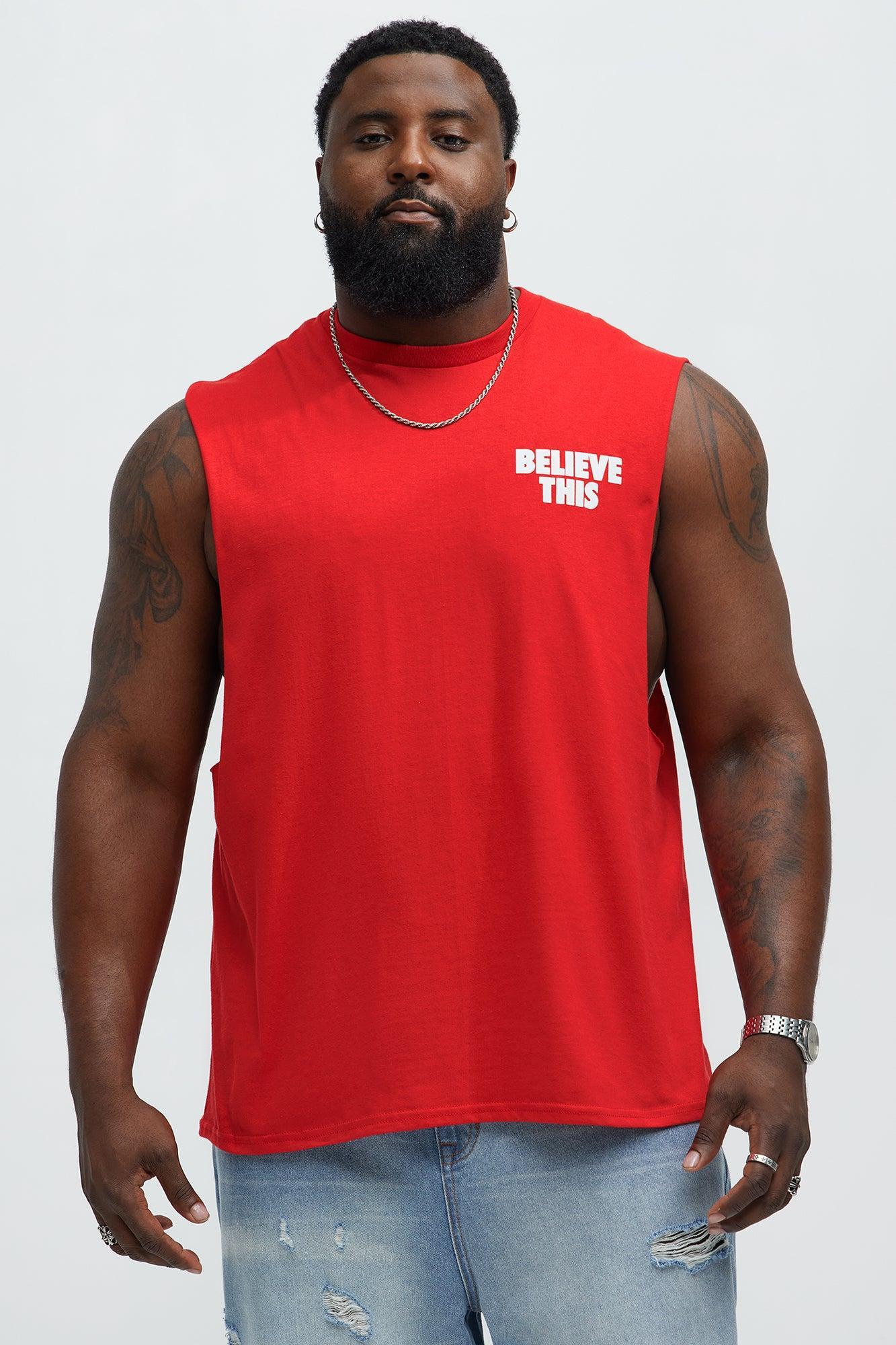 Believe This Muscle Tee - Red Product Image