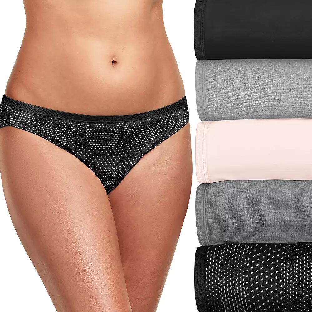 Hanes Ultimate Women's Breathable Cotton Bikini Underwear 6-Pack 42H6CC, Black Grey Pack Product Image
