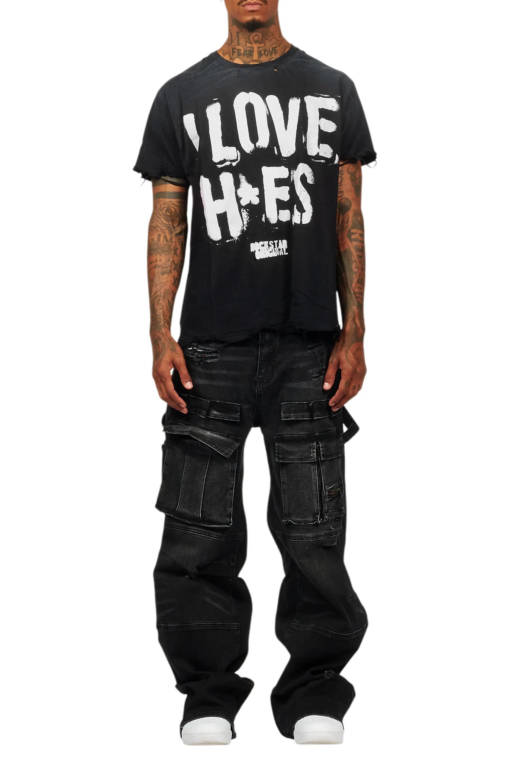 Banyan Black T-Shirt & Burain Baggy Fit Jean Bundle Male Product Image