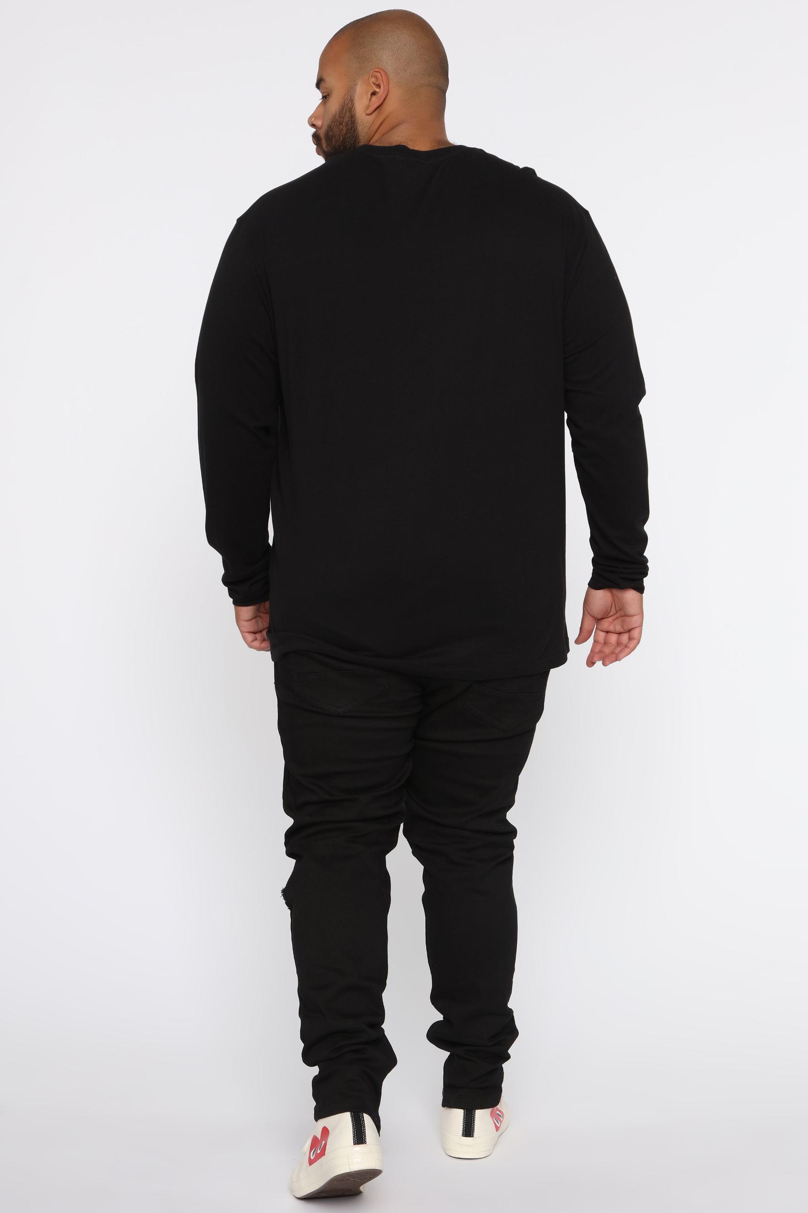 Essential Long Sleeve Crew Tee - Black Product Image
