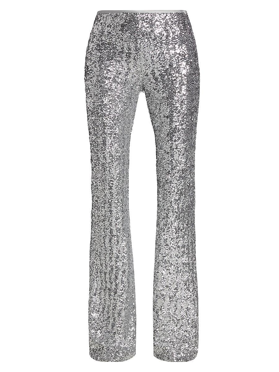 Womens Flared Sequined Pants Product Image