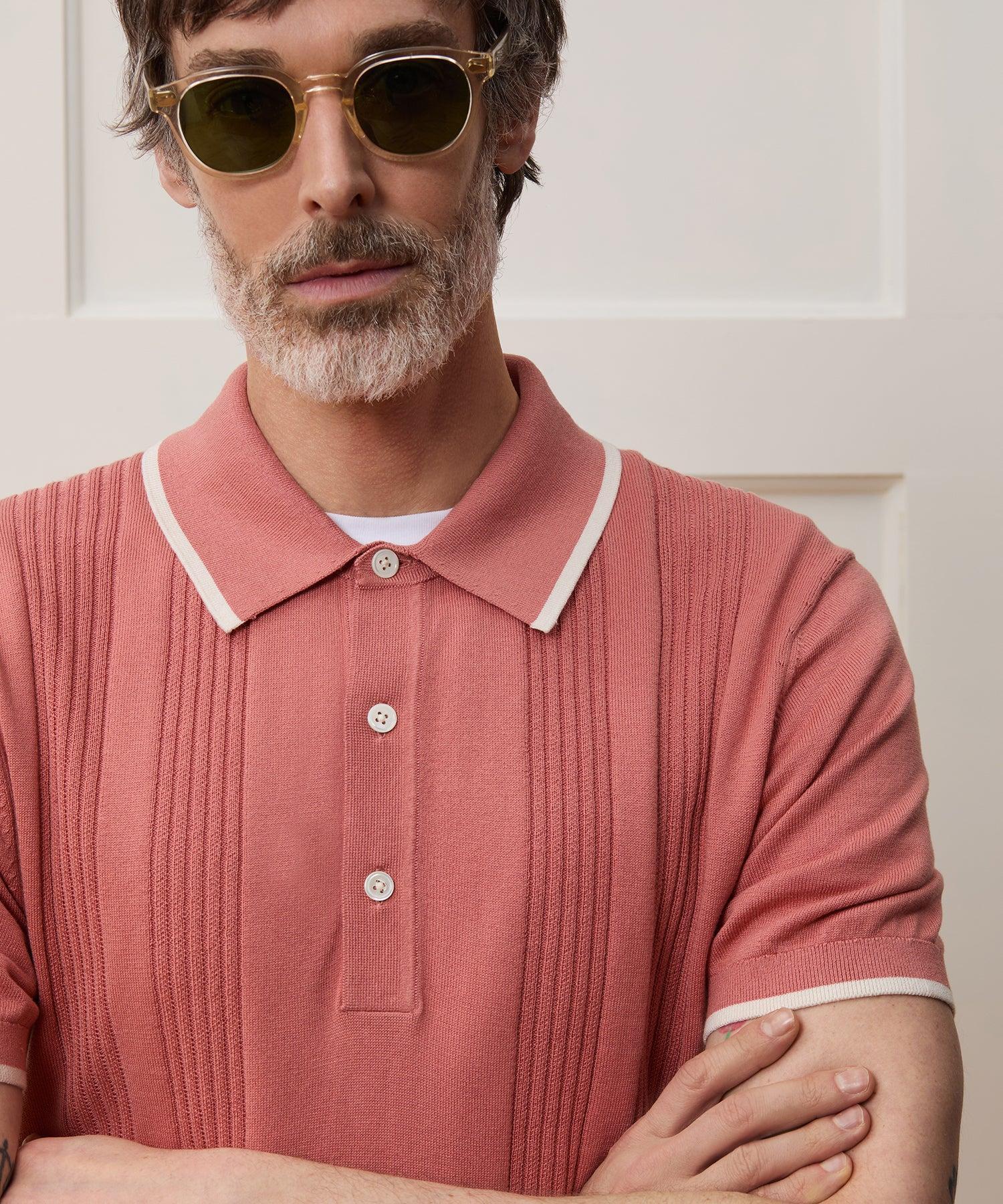 Silk-Cotton Tipped Sweater Polo Product Image