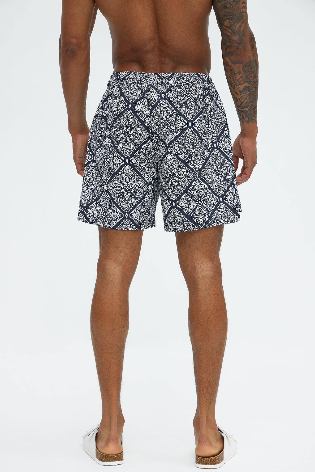 Medallion Cargo Swim Classic Trunk - Black/White Product Image