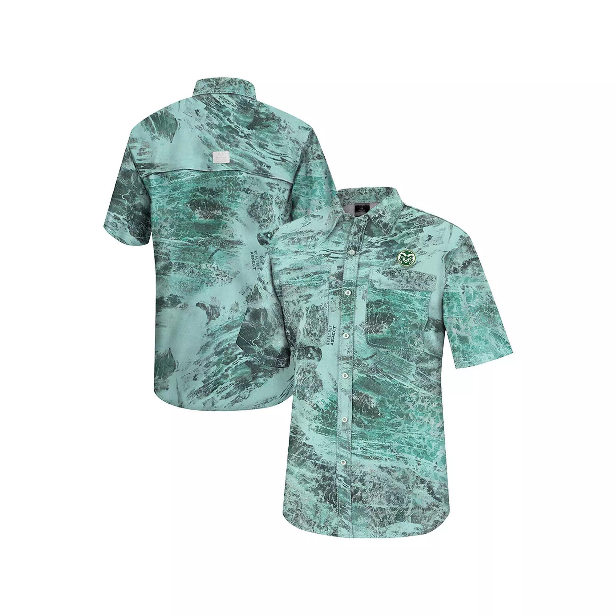 Men's Colosseum  Green Colorado State Rams Realtree Aspect Charter Full-Button Fishing Shirt, Size: Large Product Image