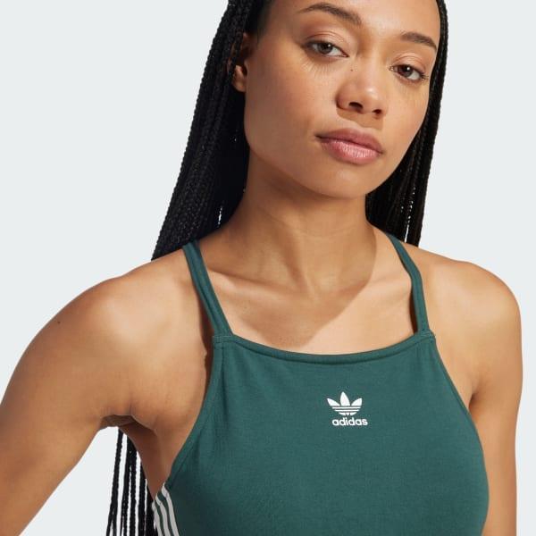 adidas Adicolor 3-Stripes Maxi Dress Mineral Green XL Womens Product Image