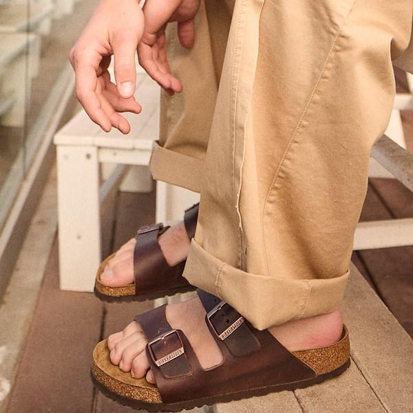 Mens Birkenstock Arizona Soft Footbed Slide Sandal - Habana Product Image